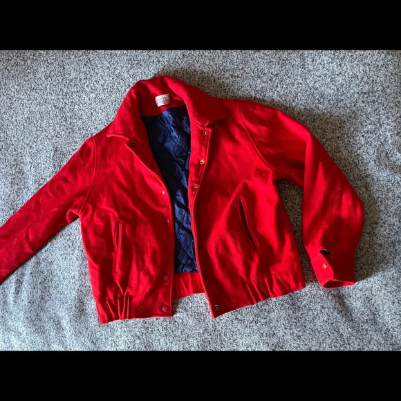 Vintage Pendleton Red Wool Bomber Jacket Size S - Picture 3 of 8